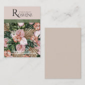 Tropischer Dschungel, rosa Blume Visitenkarte (Vorne/Hinten)