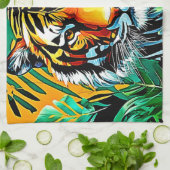 Tropischer Dschungel Tiger Blickdesign Geschirrtuch (Gefaltet)