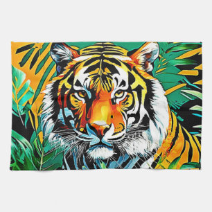 Tropischer Dschungel Tiger Blickdesign Geschirrtuch