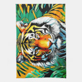 Tropischer Dschungel Tiger Blickdesign Geschirrtuch (Vertikal)