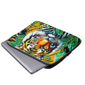 Tropischer Dschungel Tiger Blickdesign Laptopschutzhülle (Vorne Knopf)