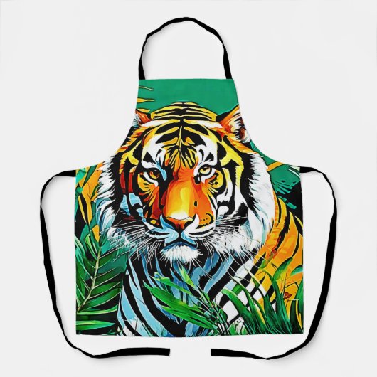 Tropischer Dschungel Tiger Blickdesign Schürze (Vorderseite)