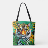 Tropischer Dschungel Tiger Blickdesign Tasche (Rückseite)