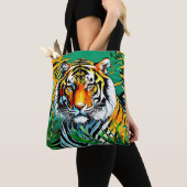 Tropischer Dschungel Tiger Blickdesign Tasche (Von Nahem)