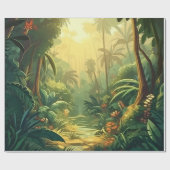 Tropischer Dschungel üppige exotische Vegetation N Geschenkpapier (Flach)