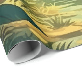 Tropischer Dschungel üppige exotische Vegetation N Geschenkpapier (Rolleneckpunkt)