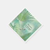 Tropischer Dschungel Verlasse Moderne Hochzeitsemp Serviette (Ecke)