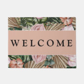 Tropischer Dschungel verlasse Regenwald-Blume Fußmatte (Vorderseite)