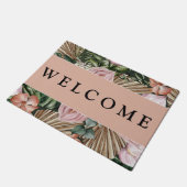 Tropischer Dschungel verlasse Regenwald-Blume Fußmatte (Schrägansicht)