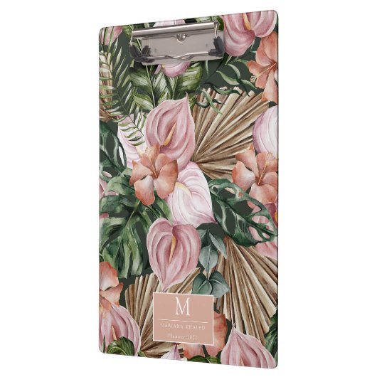 Tropischer Dschungel verlasse Regenwald-Blume Klemmbrett (Links)