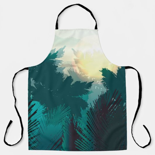 Tropischer Dschungel: Vintage Morgenlandschaft. Schürze (Vorderseite)
