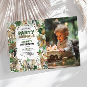 Tropischer Dschungel Wilde Party Tiere Geburtstag  Einladung