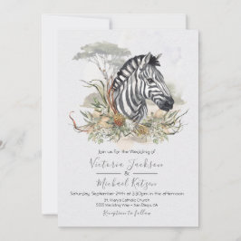 Tropischer Dschungel Zebra Hochzeitseinladungen Einladung