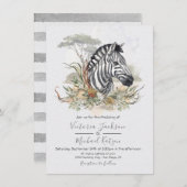 Tropischer Dschungel Zebra Hochzeitseinladungen Einladung (Vorne/Hinten)