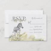 Tropischer Dschungel Zebra Hochzeitskarten-UAWG RSVP Karte (Vorderseite)