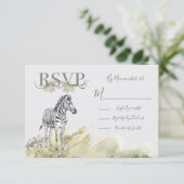 Tropischer Dschungel Zebra Hochzeitskarten-UAWG RSVP Karte (Stehend Vorderseite)