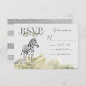 Tropischer Dschungel Zebra Hochzeitskarten-UAWG RSVP Karte (Vorne/Hinten)