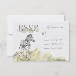 Tropischer Dschungel Zebra Hochzeitskarten-UAWG RSVP Karte