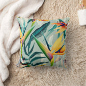 Tropischer Dschungelvogel mit Paradiespolster Kissen (Decke)