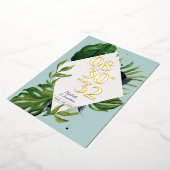 Tropischer Dschungelwein, modern blau Save the Dat Folieneinladung (Gedreht)