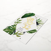 Tropischer Dschungelwein, modern weiß Save the Dat Folieneinladung (Gedreht)