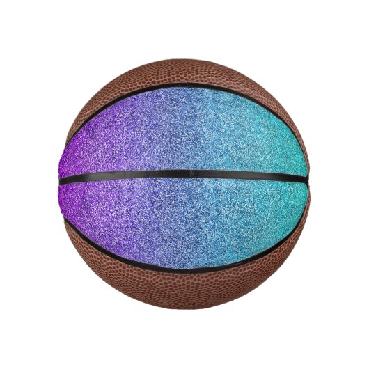 Tropischer Dusk Glitzer Gradient Mini Basketball (Vorderseite)