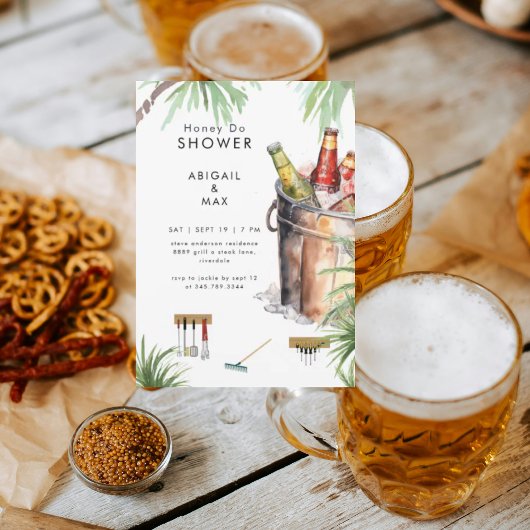 Tropischer Eimer Bier Honey Do Paare Dusche II Einladung