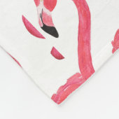 Tropischer eleganter Flamingo des rosa Aquarells Fleecedecke (Ecke)