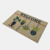 Tropischer Empfang | Entwurf der Pflanze Fußmatte (Schrägansicht)