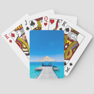 Tropischer Erholungsort des Paradies-Strand- , Spielkarten