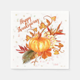 Tropischer Erntedank Pumpkin Graphic Serviette