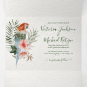 Tropischer Exotischer Dschungel mit dreifacher Ein Dreifach Gefaltete Einladung (Innenseite Mitte)