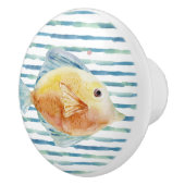 TROPISCHER FANG MIT HELLEN WASSERFARBEN, STRANDFER KERAMIKKNAUF (Rechts)