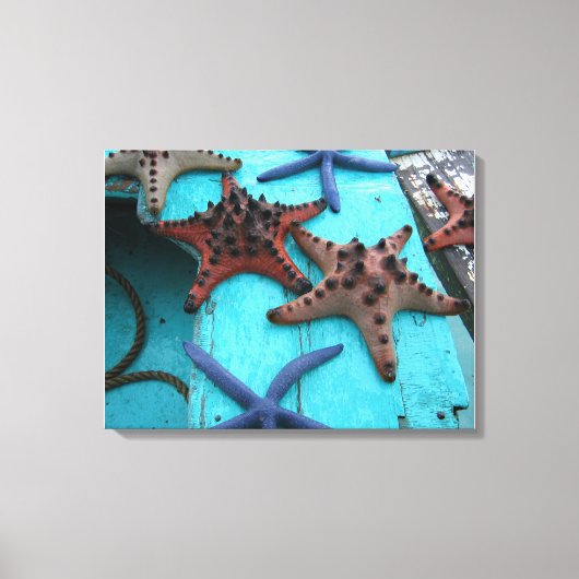 Tropischer, farbiger Seestern Leinwanddruck (Vorderseite)