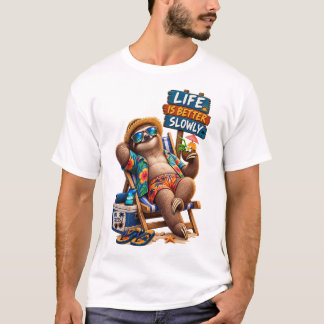 Tropischer Faultier-Urlaub T-Shirt