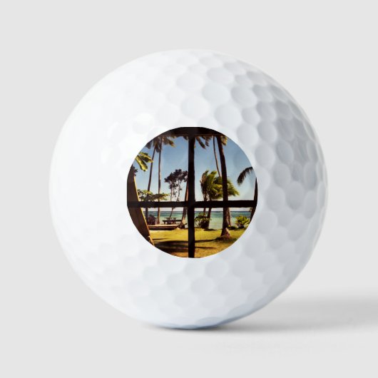 Tropischer Fiji Beach Scene va gbcnm Golfball (Vorderseite)