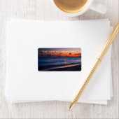 Tropischer Fiji-Nachtstrand Adressaufkleber (Insitu)