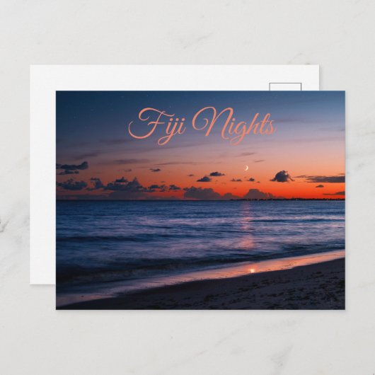 Tropischer Fiji-Nachtstrand Postkarte (Vorne/Hinten)