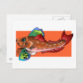 Tropischer Fisch 1 Populärer Cooler Retrofisch Postkarte (Vorne/Hinten)