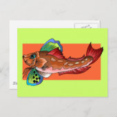 Tropischer Fisch 1 Populärer Cooler Retrofisch Postkarte (Vorne/Hinten)