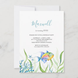Tropischer Fisch 5. Geburtstagsparty Einladung