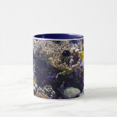 Tropischer Fisch aus dunklem Blauem Meer im Korall Tasse (Zentrum)
