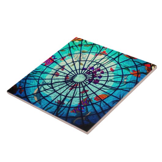 Tropischer Fisch aus Glas Fliese (Seite)