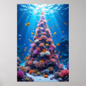 Tropischer Fisch, der um den Weihnachtskorallenbau Poster (Vorne)