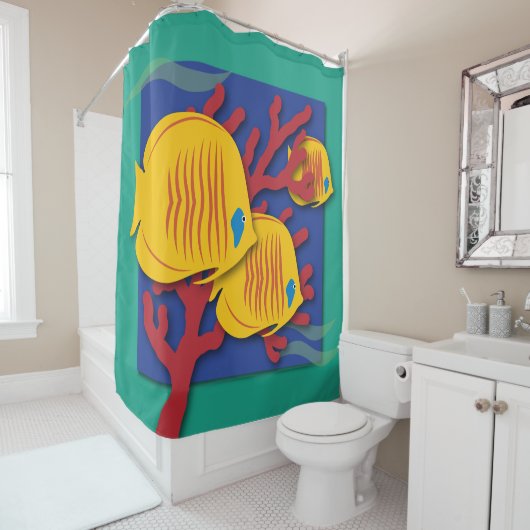 Tropischer Fisch Duschvorhang (Beispiel)