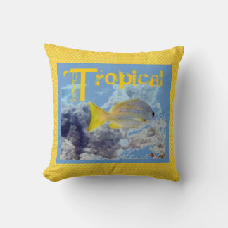 Tropischer Fisch Gelbes Blaues Kissen