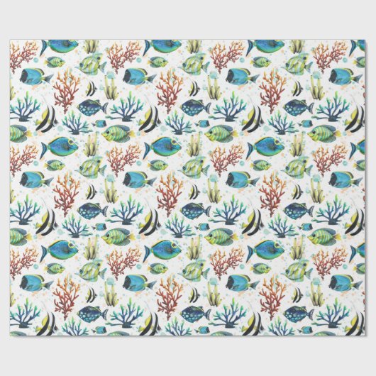 Tropischer Fisch Geschenkpapier (Flach)