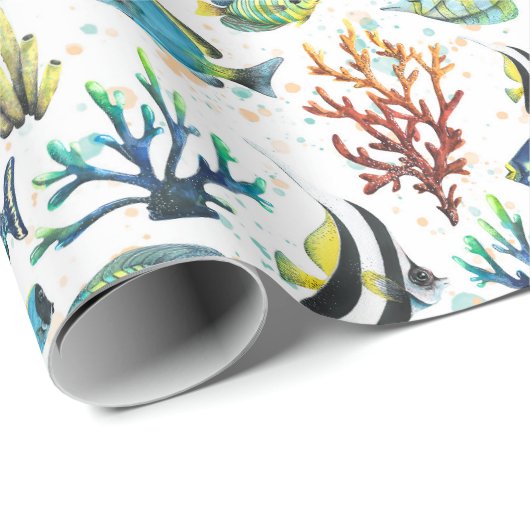 Tropischer Fisch Geschenkpapier (Rolleneckpunkt)