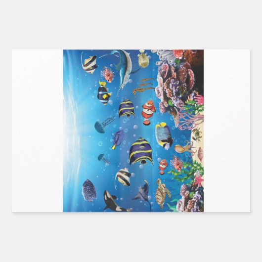 Tropischer Fisch Geschenkpapier Set (Vorderseite)