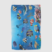 Tropischer Fisch Golfhandtuch (Vorderseite)